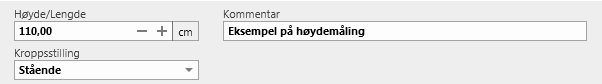 Registrering av høyde/lengde