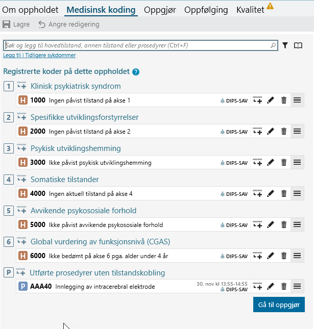 Innholdselementer i kodemodulen for psykisk helsevern barn og unge (PHBU)