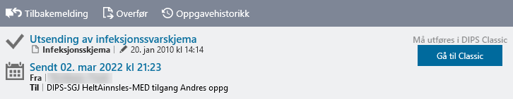 Visning av oppgaver som må ferdigstilles i Classic