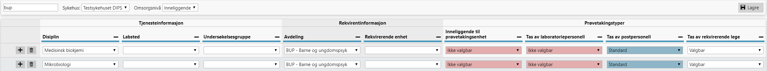 Spesifikke regler basert på rekvirentinformasjon