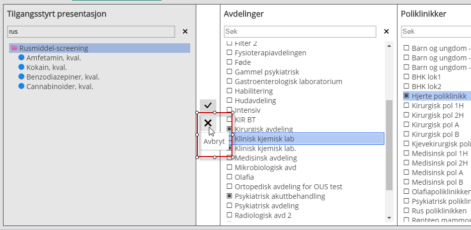 Avbryter uten lagring