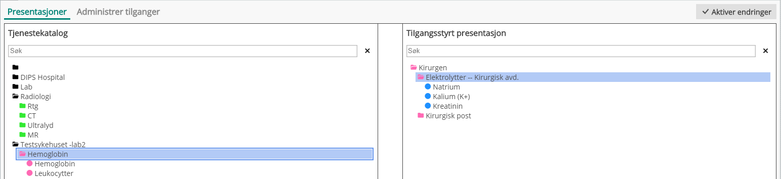 Første skjermbilde i Tjenestekatalog