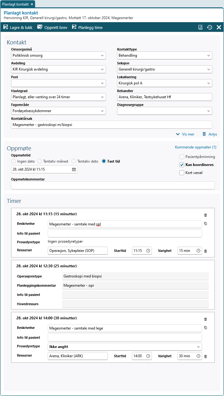 Kontakt åpnet for redigering