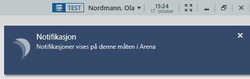Notifikasjon i Arena