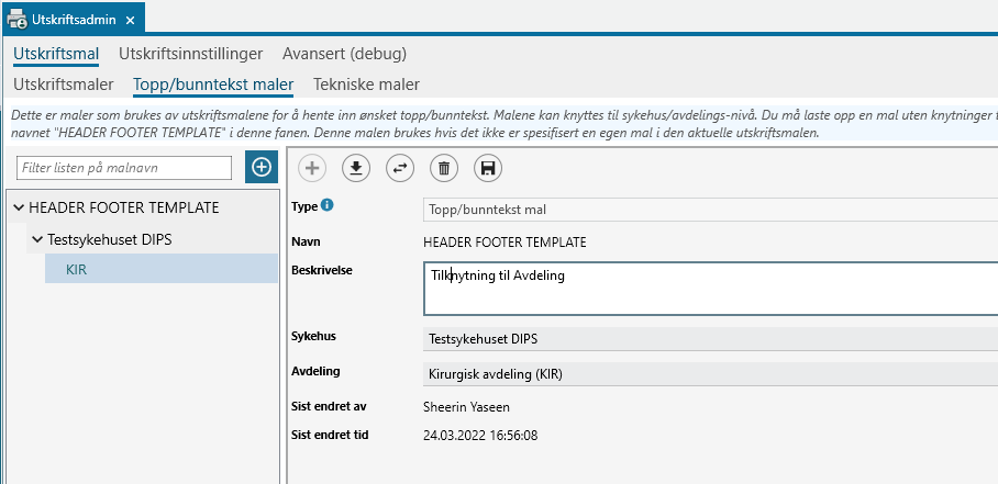 utskriftsadmin testsykehuset avd kir