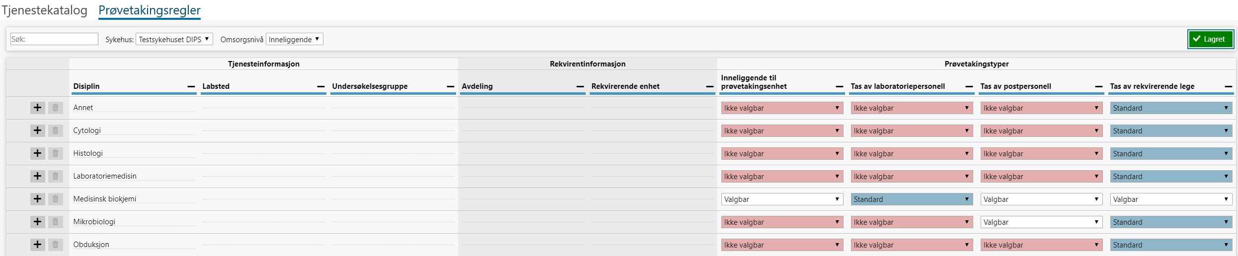 Standard prøvetakingsregler