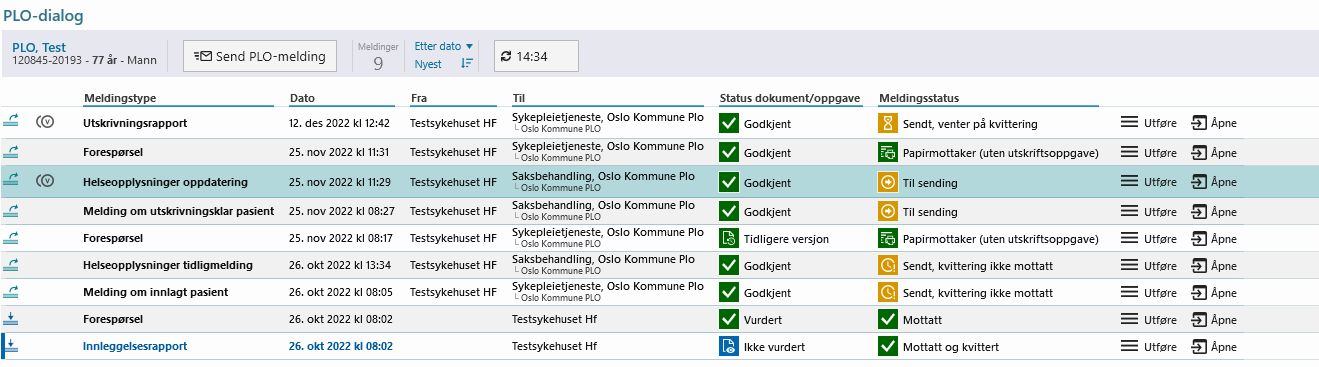 Visning av tidligere versjon