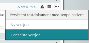 Meny for deldokument.