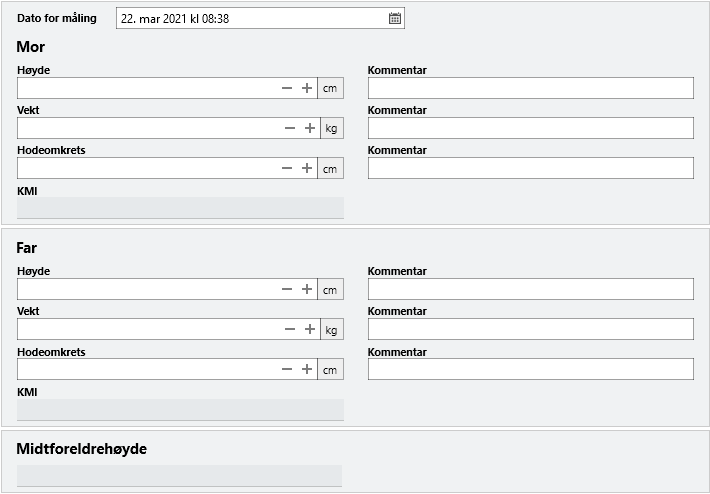 Registrering av foreldreinformasjon