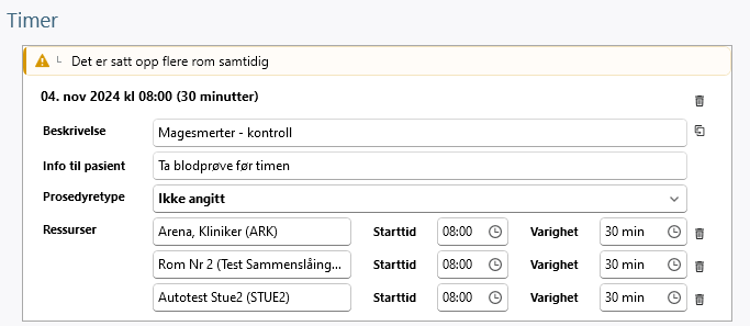 Varsel i arbeidsflaten dersom du legger til flere overlappende rom