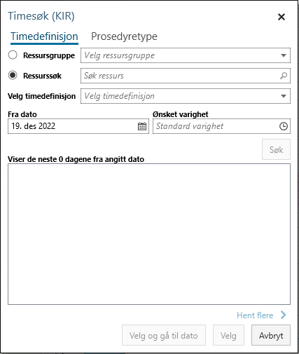 Timesøk for nye timer