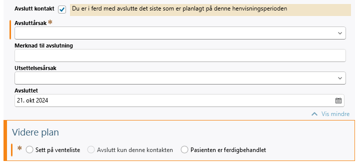Avslutt kontakt med varsel