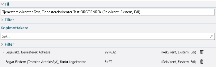Utfylte mottakerfelt