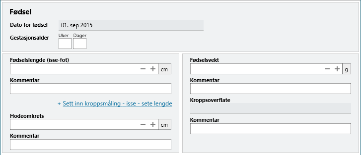 Registrering av fødselsdata