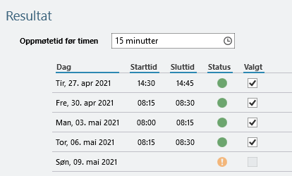 seriebestilling resultat