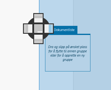 Dra og slipp delt vindu