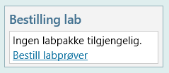Bestille labprøver for konvertert operasjon