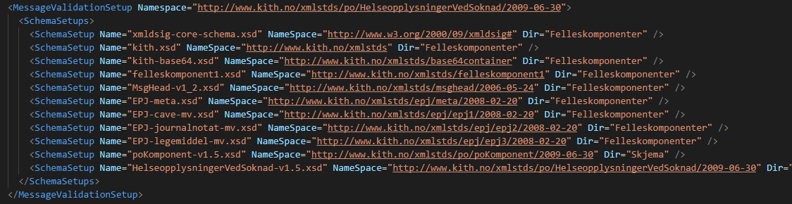 Eksempel på validering for helseopplysninger