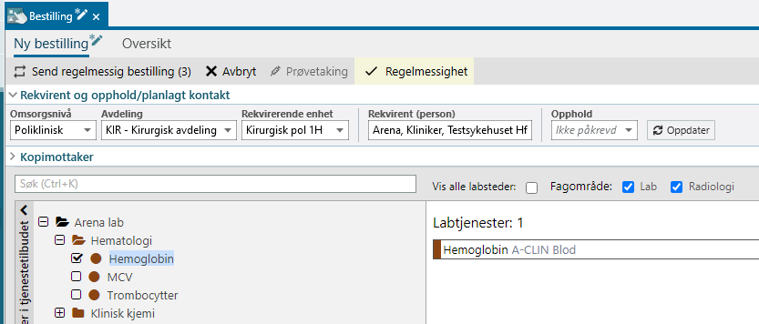 Knapperad for regelmessighet