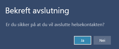 Bekreft avslutning av helsekontakt