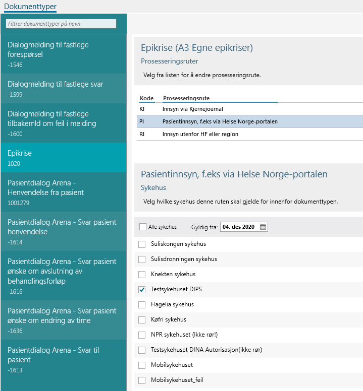 Skjermbildereferanse, DokumentInnsyn Admin