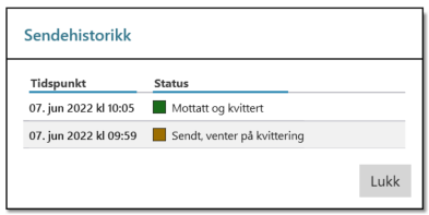 Eksempel, sendehistorikk