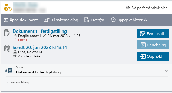 Visning av varselikon i oppgavedetaljer