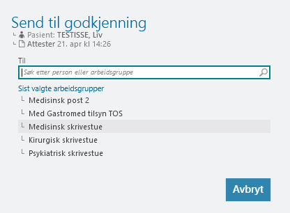sendtil velgarbeidsgruppe