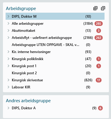 Eksempler på arbeidsgrupper