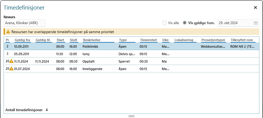timedefinisjon varsel