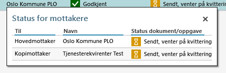 Visning av kopimottakere